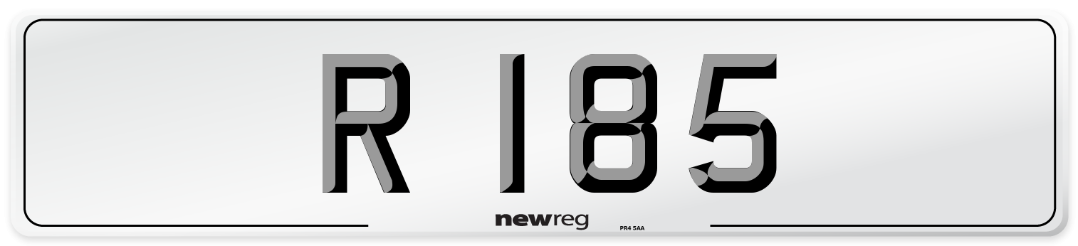 R 185 Number Plate from New Reg